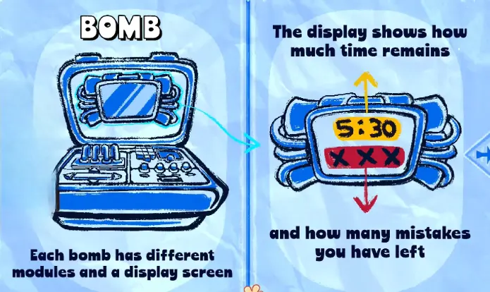 BOMBANANA! bomb display showing time and remaining mistakes