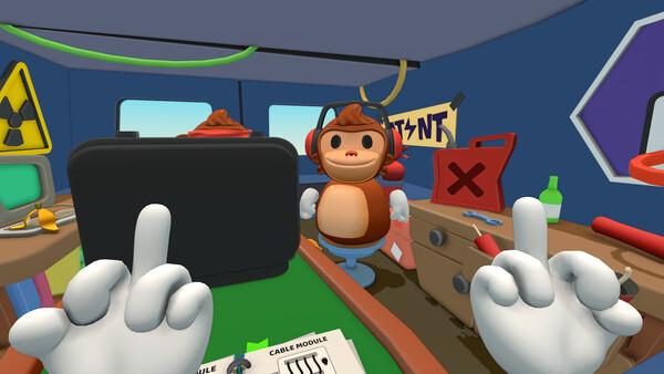 BOMBANANA! player view with a bomb module and manual beside the controls